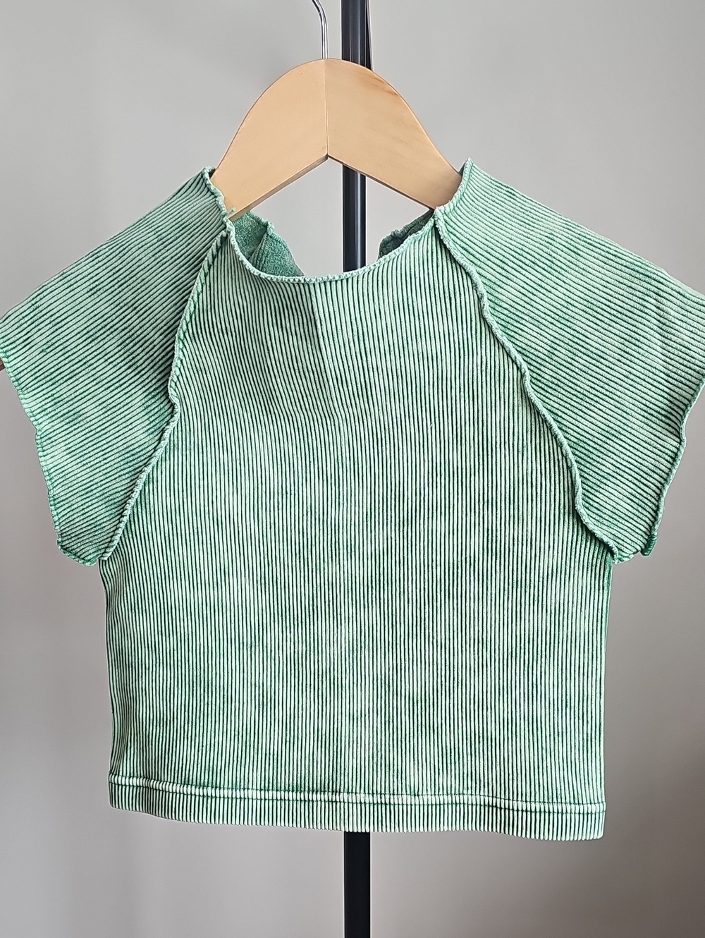 Zenana Outfitters Mint Green Stripe Crop Top